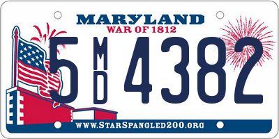 MD license plate 5MD4382