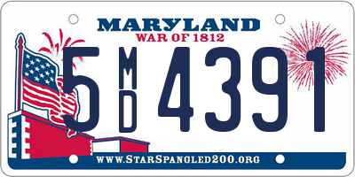 MD license plate 5MD4391