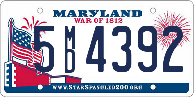 MD license plate 5MD4392