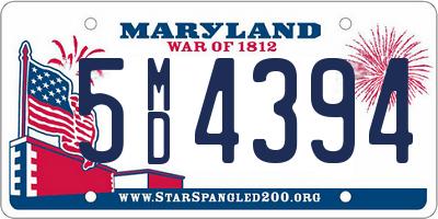 MD license plate 5MD4394