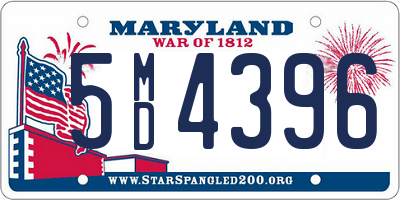 MD license plate 5MD4396