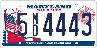 MD license plate 5MD4443