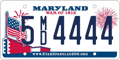 MD license plate 5MD4444