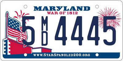 MD license plate 5MD4445