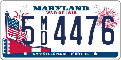 MD license plate 5MD4476