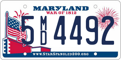 MD license plate 5MD4492