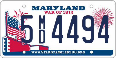 MD license plate 5MD4494