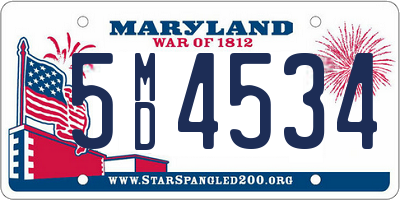 MD license plate 5MD4534