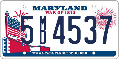 MD license plate 5MD4537