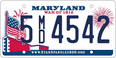 MD license plate 5MD4542