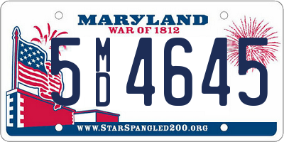 MD license plate 5MD4645