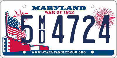 MD license plate 5MD4724