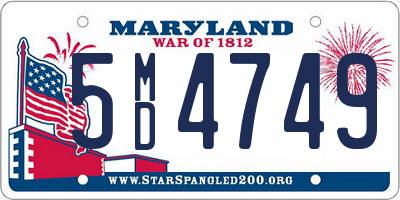 MD license plate 5MD4749