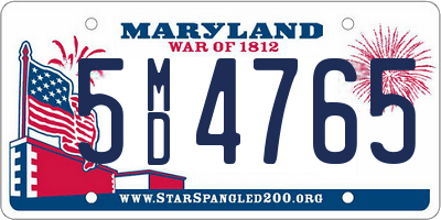 MD license plate 5MD4765