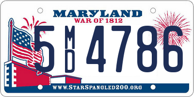 MD license plate 5MD4786