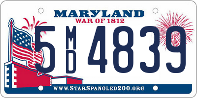 MD license plate 5MD4839