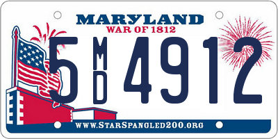 MD license plate 5MD4912