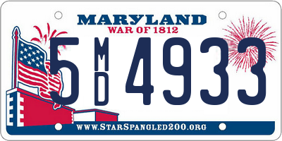MD license plate 5MD4933