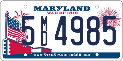 MD license plate 5MD4985