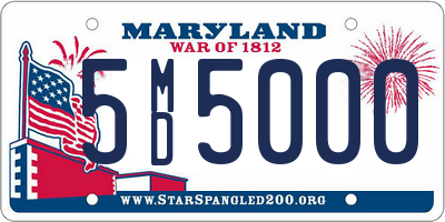 MD license plate 5MD5000