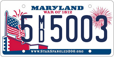 MD license plate 5MD5003