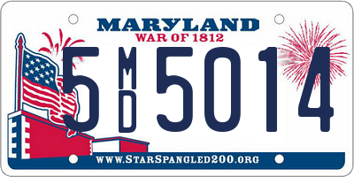 MD license plate 5MD5014