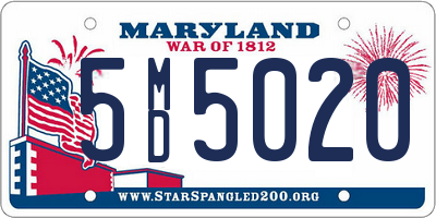 MD license plate 5MD5020