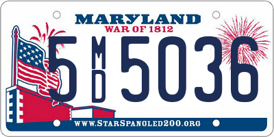 MD license plate 5MD5036