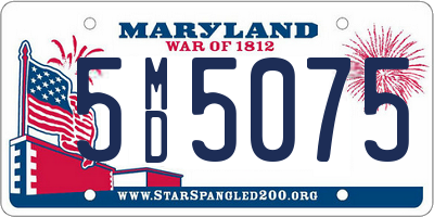 MD license plate 5MD5075
