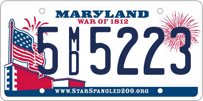MD license plate 5MD5223
