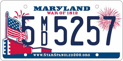MD license plate 5MD5257
