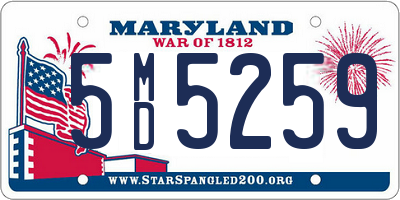 MD license plate 5MD5259