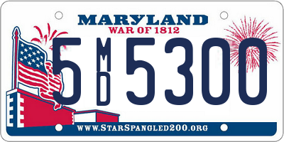 MD license plate 5MD5300