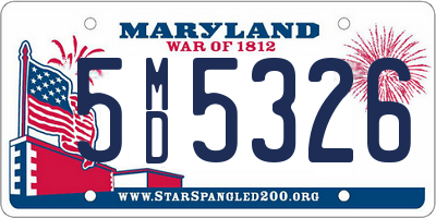 MD license plate 5MD5326