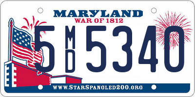 MD license plate 5MD5340