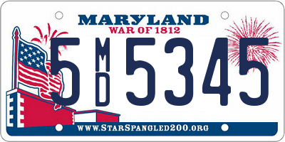 MD license plate 5MD5345