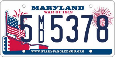 MD license plate 5MD5378
