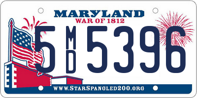 MD license plate 5MD5396