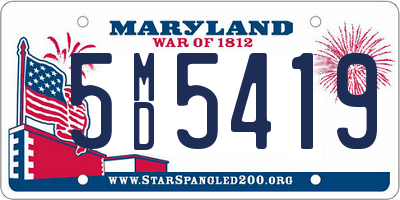 MD license plate 5MD5419