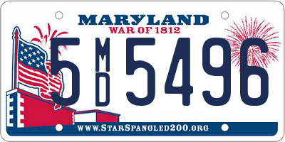 MD license plate 5MD5496