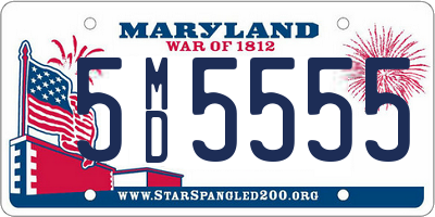 MD license plate 5MD5555