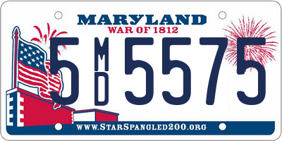 MD license plate 5MD5575