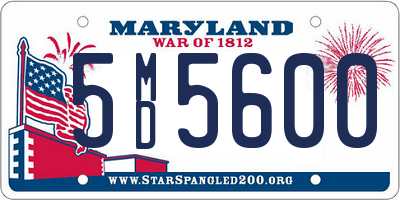 MD license plate 5MD5600