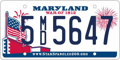 MD license plate 5MD5647