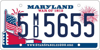 MD license plate 5MD5655