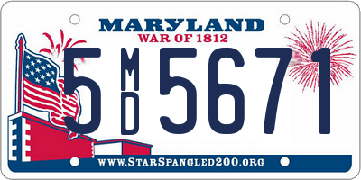 MD license plate 5MD5671