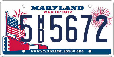 MD license plate 5MD5672