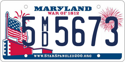 MD license plate 5MD5673