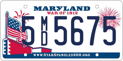 MD license plate 5MD5675