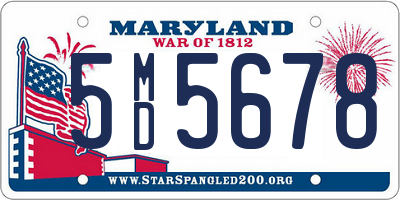 MD license plate 5MD5678